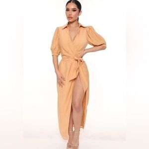 NWT Showered With Love Midi Dress - Orange